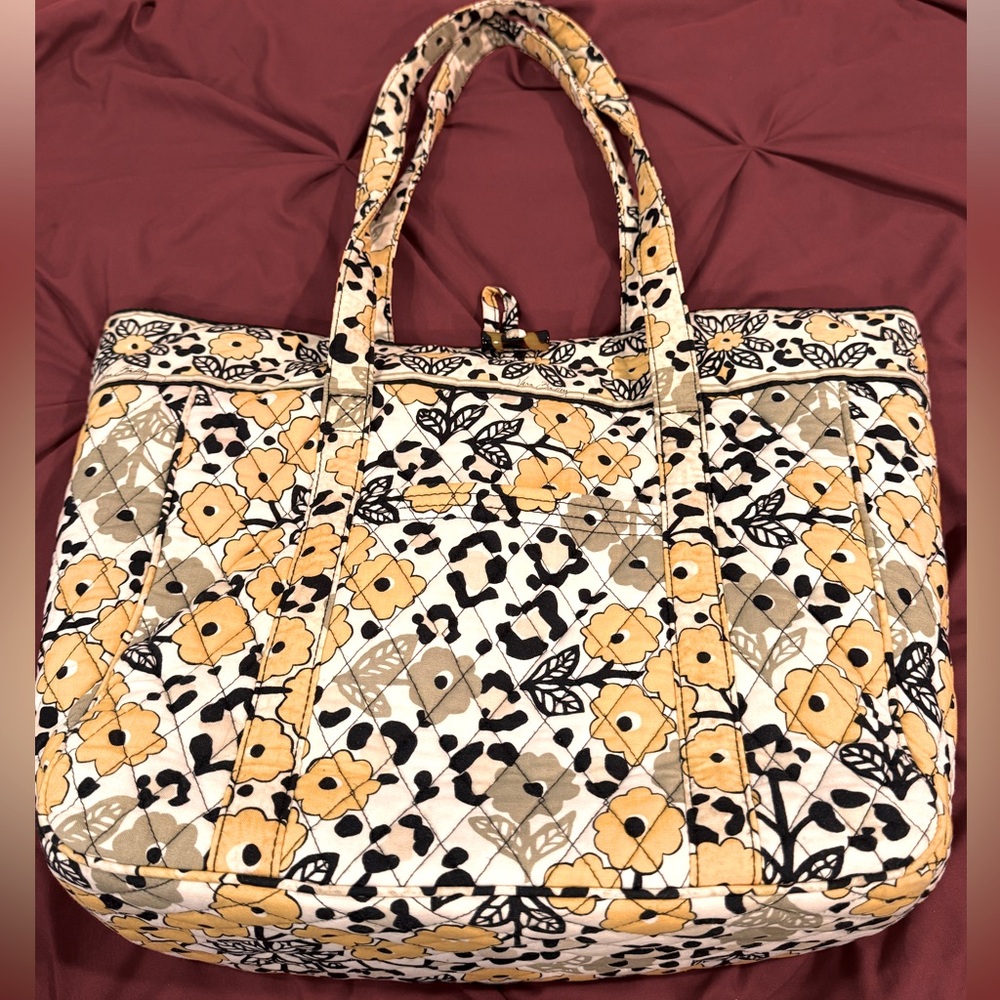 Vera Bradley Go Wild Floral Tote Bag - Yellow and Black